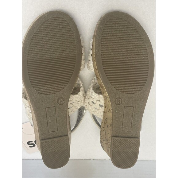 New SO Adriene Girls Chunky Wedge Peep Toe Strappy Sandals 13 Kids boho b - Picture 10 of 12